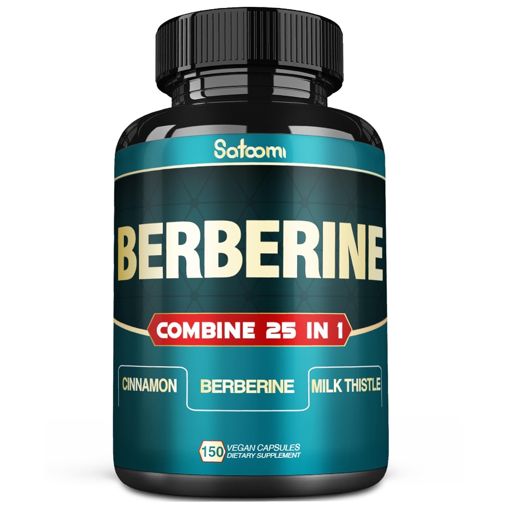 Satoomi 25in1 Berberine Supplement - Berberine Hcl - Ceylon Cynamon - Mleko Thistle i więcej