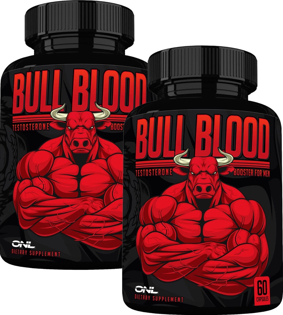 ONL Bull Blood Testosterone Booster for Men, High Potency 120 Caps