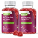 Witamina B Kompleks Gumie z Witaminą C - Energia, Metabolizm i Wsparcie immunologiczne - B6, B12, Niacyna, Kwas foliowy, Biotin, Wapnia - Wegan, Bezglutenowy - 120 Liczba