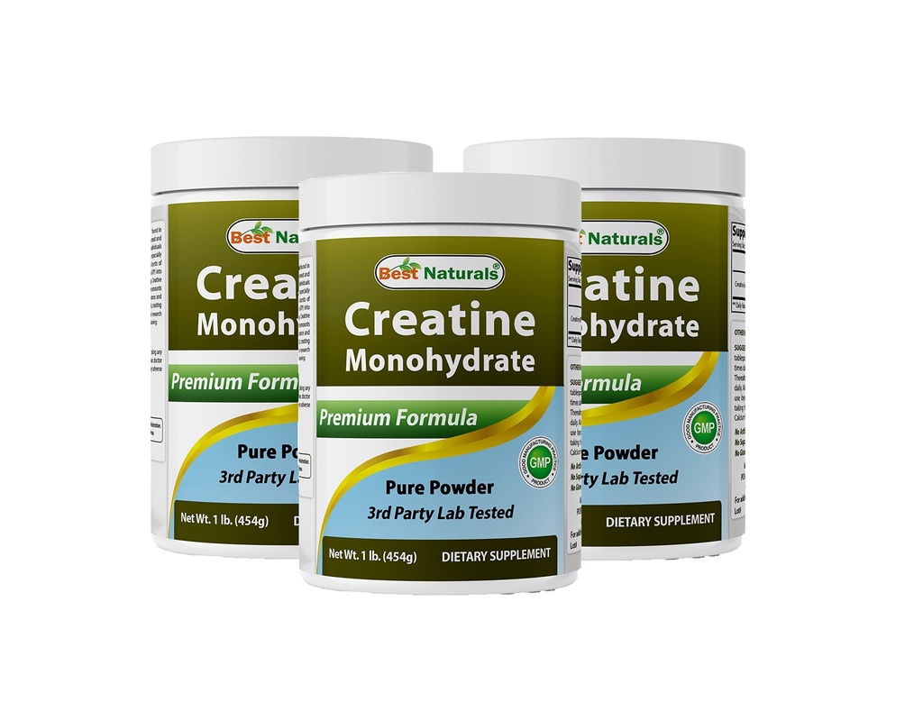 Najlepsi przyrodnicy Monowodzian kreatyny 1 Lb Czysty proszek (1 LB (opakowanie po 3))