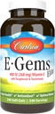 Carlson - E- Gems Elite, 400 j.m. Witamina E z Tokoferolami i Tokotrienolami, Witamina E Kapsułki, Heart Health & Optimal Wellness, Przeciwutleniacz, Suplement Witaminy E, 240 Softgels