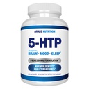 5- HTP 200 MG Per Serving Plus Wapń do nastrojów, snu - Wspiera spokój i spokój nastroju - 99% wysoka czystość - 120 kapsułek - Arazo Nutrition
