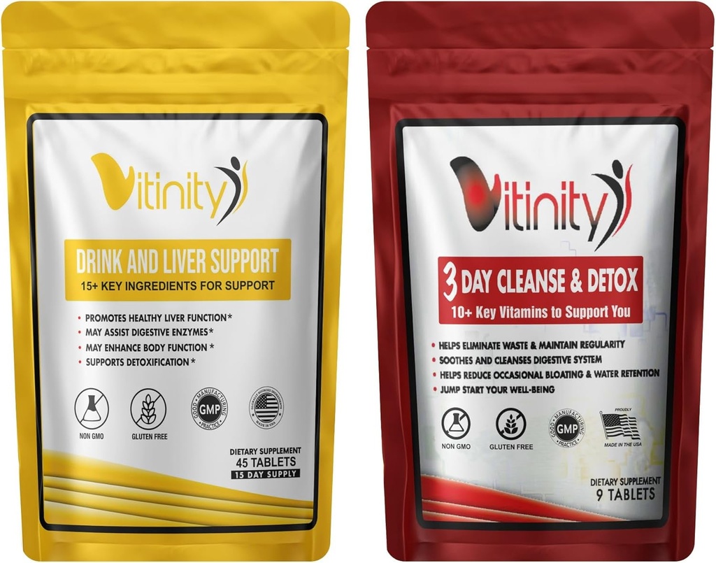 Antyalkoholowe suplementy do czyszczenia wątroby, 25 + Key Ingredients- Craving Support, Zdrowie wątroby, Kudzu, Milk- Thistle, Święty Basil, DHM Natural Cleanse, Stopniowe ograniczenie, Replisher 30 + 9 Tabs (Drink- Cleanse Combo)