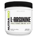 Suplement NutraBio L- Argininy, Prekursor 750mg tlenku azotu, Wspiera przepływ krwi, Zdrowie naczyniowe i wzrost mięśni, 250g