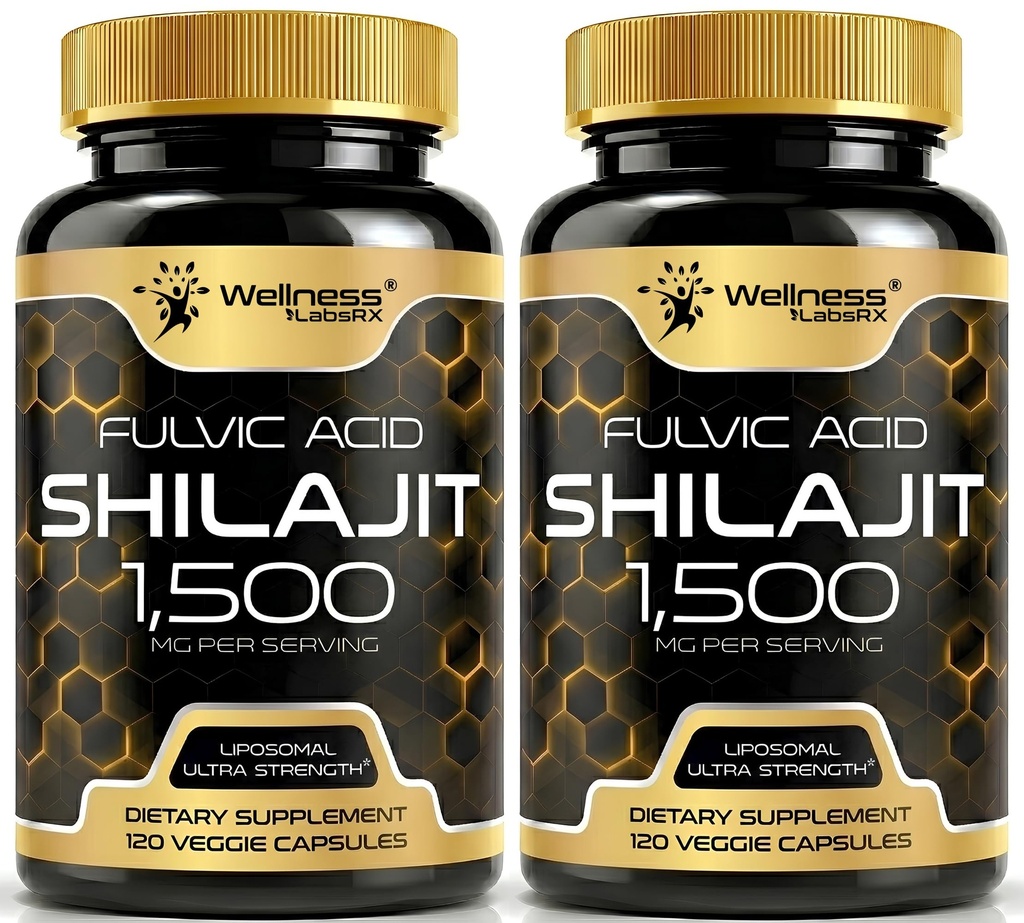 Himalayan Shilajit for Men - Shilajit Extract 1500mg per Serving, Pure Shilajeet for Women with Naturally Occuring Fulvic Acid - Shilajet for Enhanced Energy and Immune Support - 120 Count (Pack of 2)