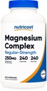 Nutricost Magnezu Complex 250mg, 240 kapsułki - tlenek magnezu, cytrat i glicynian - Gluten Free i Non-GMO
