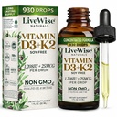 Witamina D3 z K2 płynnych kropli, Wszystkie naturalne, Non-GMO, 1208iu D3 i 25mcg K2 (mk7) na Serving, Wsparcie kości, układu immunologicznego i poziomu energii, z lub bez oleju miętowego