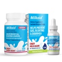 Milkaid Lactase Enzyme Drops Tablets for Laktoza Nietolerancja Ulgi 124; Zapobiega Gaz, Bloating & Biegunka 124; Dairy Digestive Supplement Supplement 124; 0,5 Fl Oz & 120 Malina Flavored Tablets