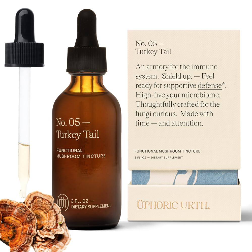 Turcja Tail Mushroom Extract - Double Extracted Fruitbody Mushroom Tincture Alert 124; Immunitet Booster, Zarządza zapachem, Koszy Aches, Zdrowe funkcje trawienne, Przeciwutleniacze (60 Servings)