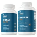 Dr. Tobias Omega 3 Fish Oil & Psyllium Codzienne suplementy dla serca, mózgu i wsparcia immunologicznego, Zdrowe Koszelki Podpory ruchu z Pyllium Husk kapsułki