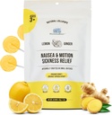 MommaBear Nudności & Motion choroby Lollipops - Non-GMO Lemon & Ginger Candy dla Nudności - Organiczne Lollipops dla dzieci 3 + & Kobiety w ciąży, aby złagodzić Quesness - Mocno uszczelnione dla świeżości (10 Pack)