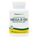 Natury Plus Mega B- 100 Complex - 90 Trwałe Release Wegetariańskie tabletki - Energy & Brain Booster - Gluten Free - 90 Służenia