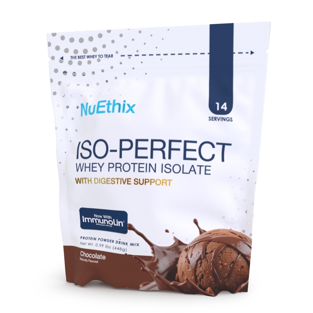 NuEthix Komponencje ISO- Perfect z wsparcia trawiennego (Czekolada, 14 Sług)