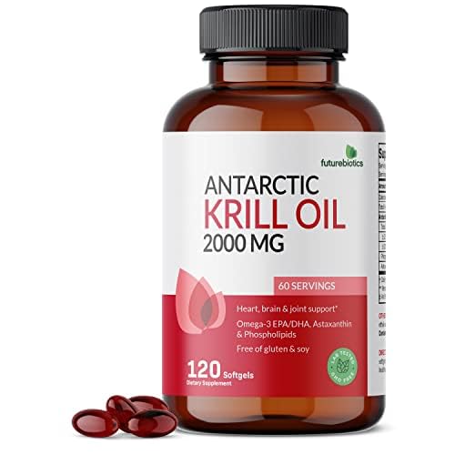 Futurebiotyka Oil kryla antarktycznego 2000mg z Astaksantyną, Omega- 3 EPA, DHA i fosfolipidami - 100% Czysty Premium Oil kryla ciężki metal Tested, Non GMO - 120 Softgels