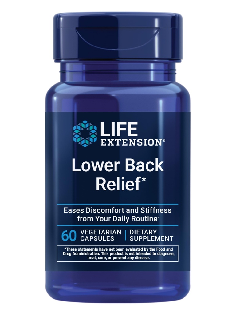Life Extension Lower Back Relief, Chiński Chaste Tree, Ginger Extract, dla dolnego Back dyskomfort i sporadyczne sztywność, Non-GMO, Gluten Free, Wegetarianin, 60 Kapsułki