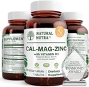 Natural Nutra Wapnia Magnezu Cynk (Cal- Mag Cynk) Suplement z witaminą D3 dla kości Siła, Pomaga poprawić trawienie, Zdrowie Gluten Free i Cukier, Essential Mineral Complex (100 Count)