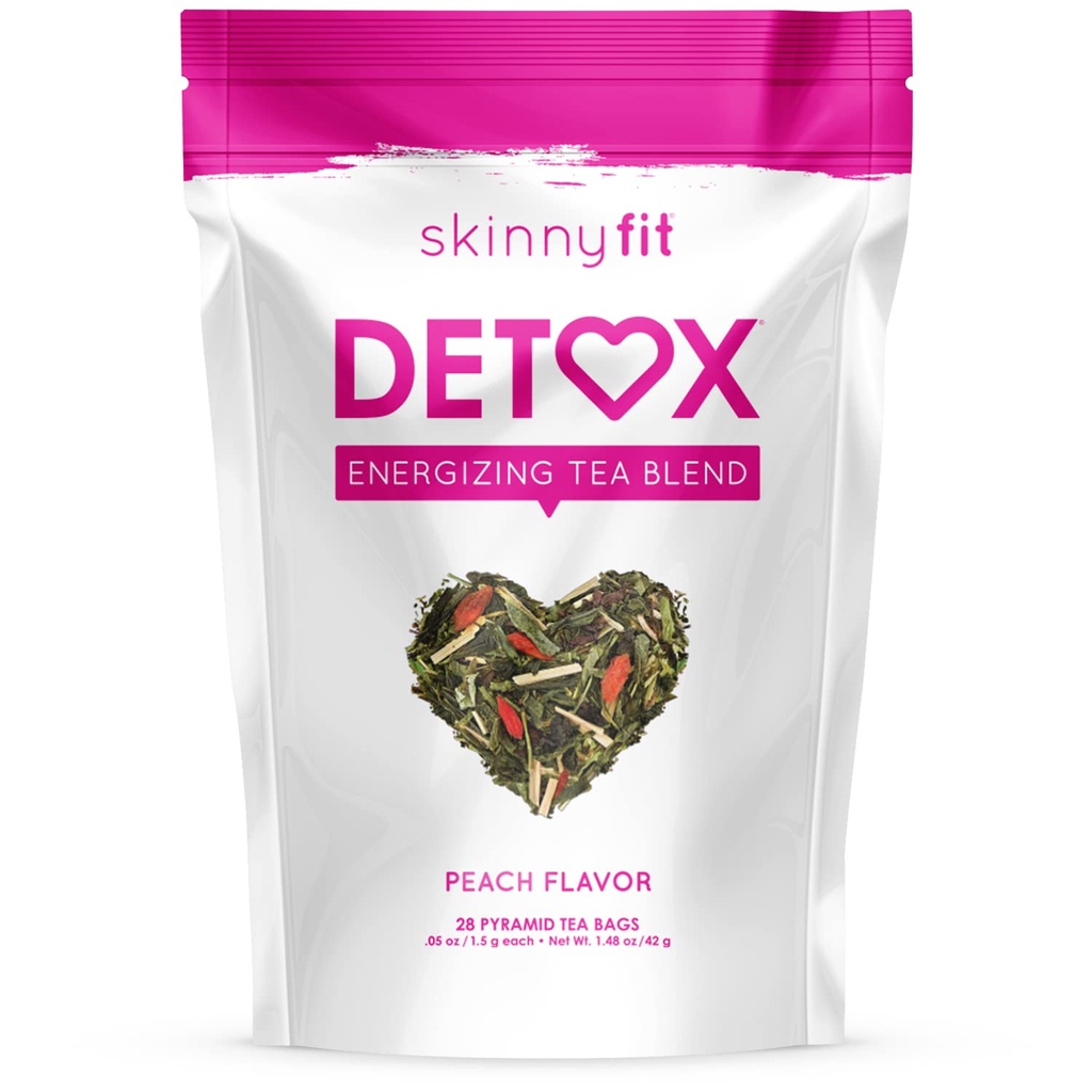 SkinnyFit Detox Tea: All- Naturalny, Laxative- Free, Wspiera zdrową masę, pomaga zmniejszyć wzdęcia, Naturalna energia, Wspiera system immunologiczny, Wegan, 28 Służenie