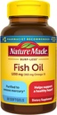 Nature Made Burp Less Fish Omega Oil 3 Suplementy, 1200 mg Softgels, EPA DHA Omega 3 Fish Oil Supplements for Healthy Heart Support, 60 Softgels, 30 Day Supply