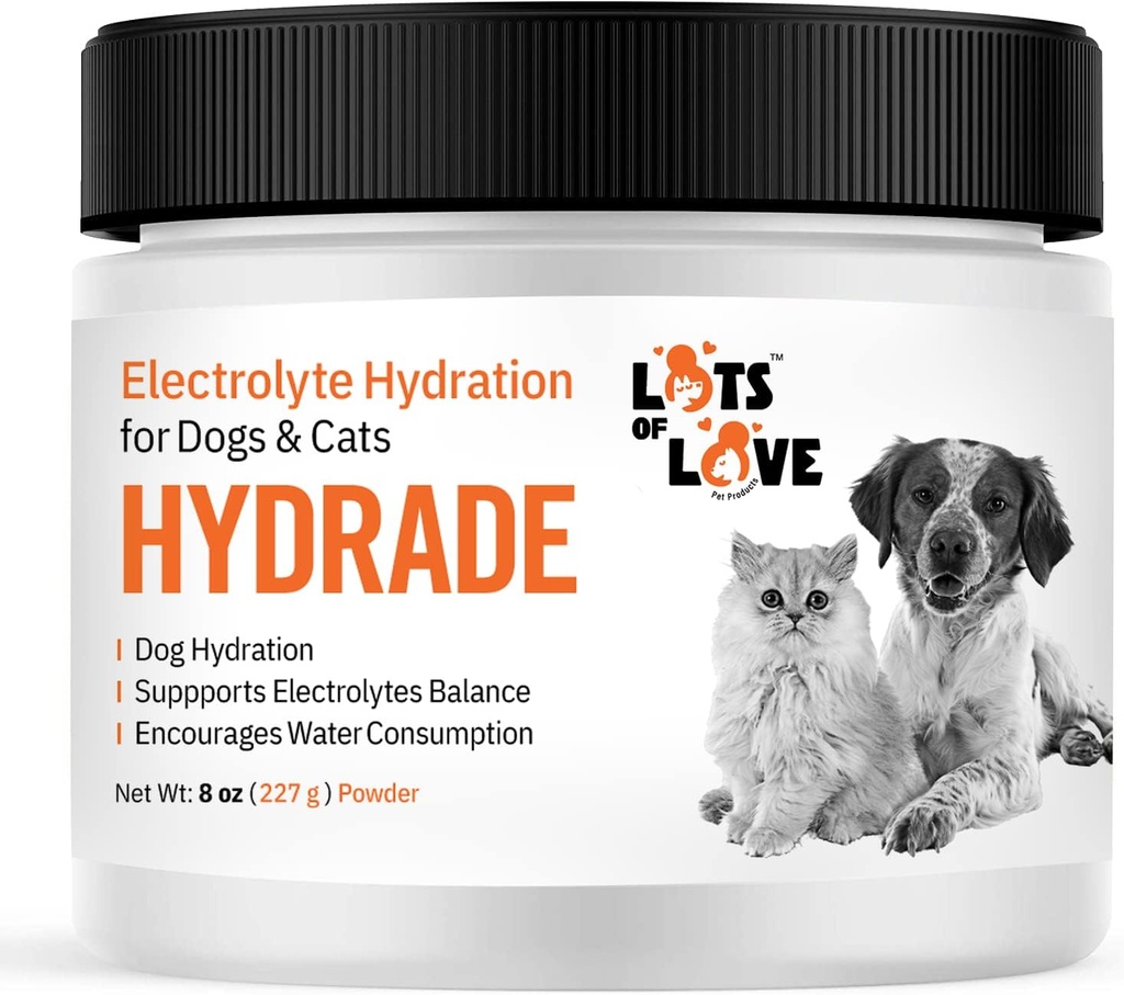 Proszek Hydrade - Electrolytes for Dog & Cat Odwodnienie - Hydration for Dogs & Cats - Mnóstwo Love Pet Products (8 Oz)