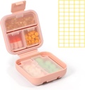 Dynippy Daily Pill Organizator 5 Komory Przenośny Wilgotny Dowód Mały Pill Case do Pocket Purse Travel Pill Box Przenośna medycyna Witamina Fish Oil Holder Container (różowy)