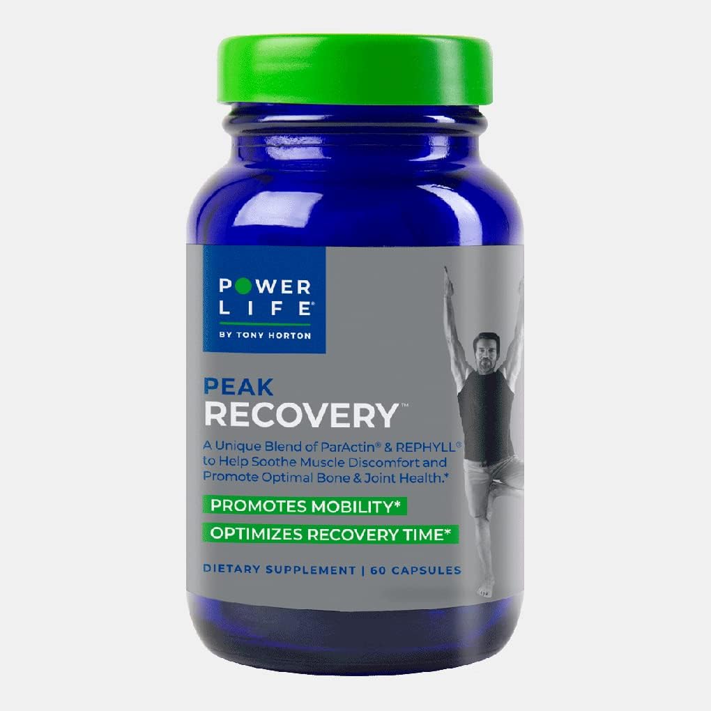 Tony Horton PowerLife Peak Recovery Supplement to Reduce Muscle Sociency from Workouts, Promowanie mobilności i optymalizacja czasu recovery, 60 Count