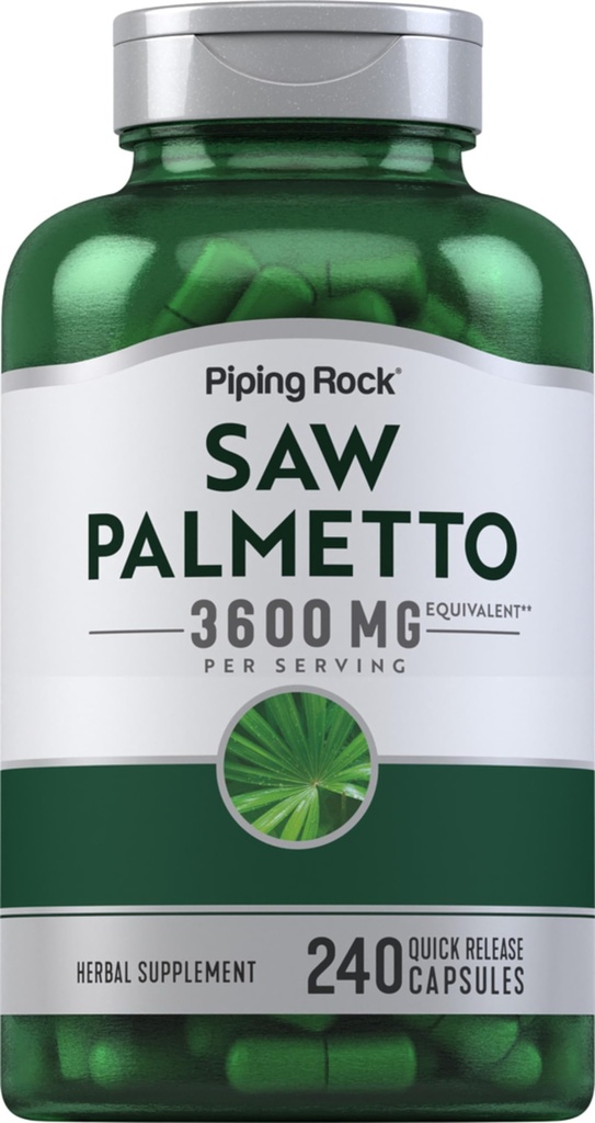 Piping Rock Saw Palmetto Extract 3600mg Xiv 124; 240 Kapsułki Xiv 124; dla mężczyzn i kobiet Xiv 124; Non-GMO, Gluten suplement wolny