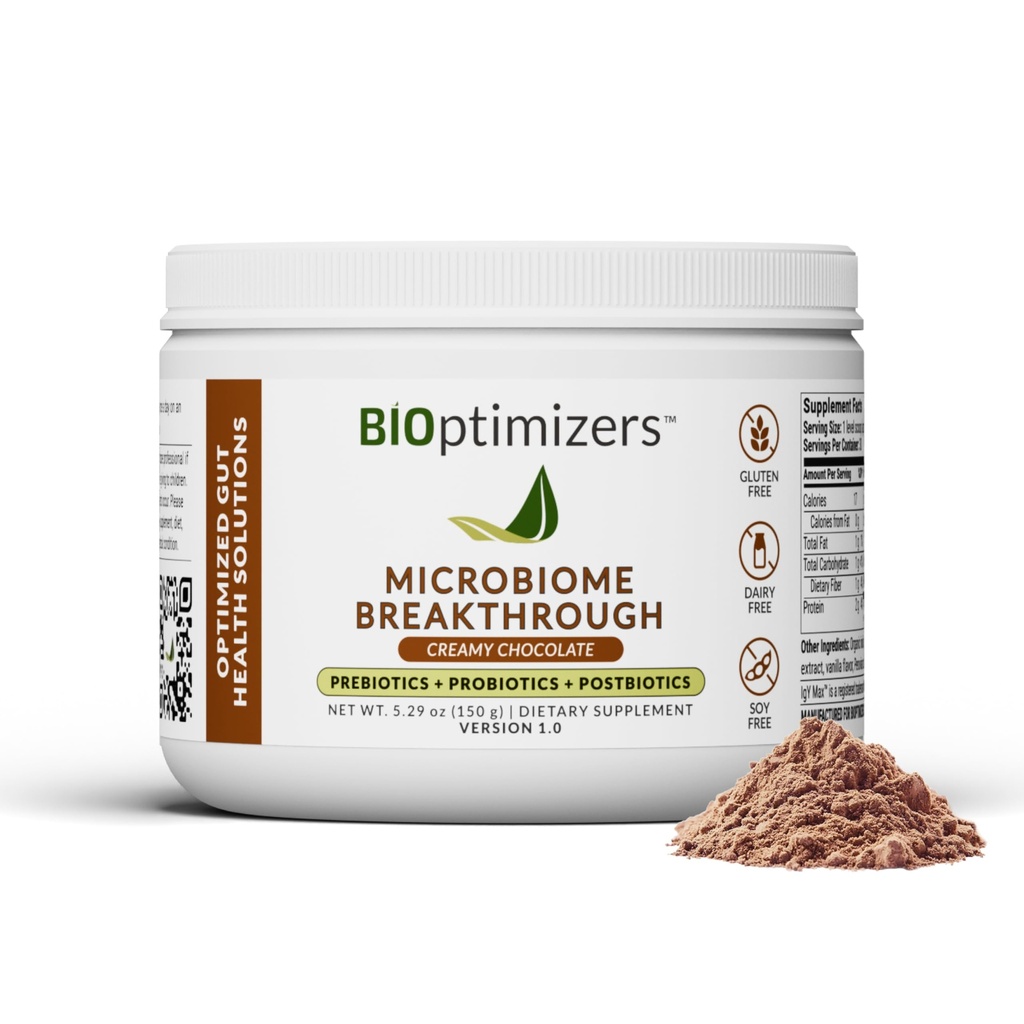 Microbiome Breakthrough Repair Powder - Czekoladowy Flavor - Ma Lactobacillus Strains, Bone Broth & Collagen - Źródło L- Glutamina - Gaz & Bloating Relief - Poprawia zdrowie Gut - 30 Służenie - 150g