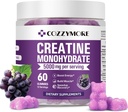 Gummie jednowodzian kreatora 5000mg dla mężczyzn i kobiet, Gomitas de Creatina Monowodzian kreatryny 5g, Gummy do muskularnego budowania mięśni, Energy Boost, Pre- Workout Supplement, 60 Count, Grape