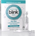Mrugające łzy smarujące krople do oczu Preservative Free, Moisturizing & Koething dla łagodnego do umiarkowania suchego oka, z hyaluronate, Redukuje dyskomfort, długotrwały hydration, 0.01 Pojedyncze - Użyj Vials, 25 Count
