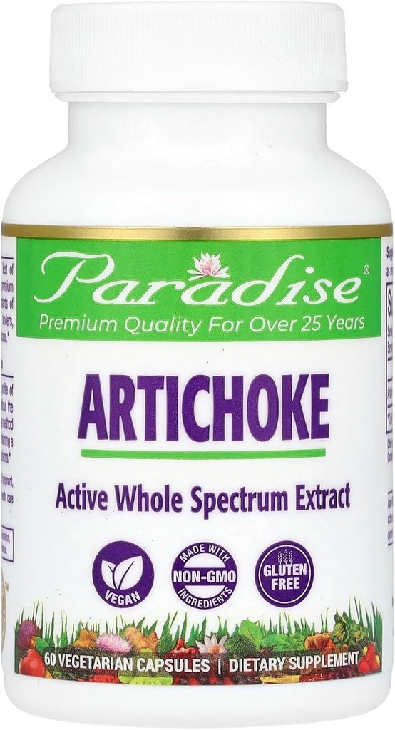 Paradise Herbs Artichock, 60 kapsułki wegetariańskie (250 mg na kapsułki)