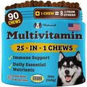 Natural Dog Company 25- in-1 Multivitamin Chews for Dogs - Daily Soft Dog Vitamin with Antioksydants, Cynk & Kwas foliowy - Wspiera Joints, Skóra & Coat, Immune & Heart Health - All Ages, All Breeds
