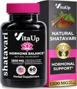 Kapsułki Shatavari dla kobiet 1200mg - USA Made Shatavari Root Supplement for Normal Hormonal Support, Menopauza & Menstrual Wellness - 60 Kapsułki wegańskie