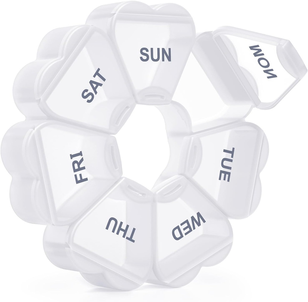Duży tygodniowy Pill Organizator, Pill Box 7 Day, KAPENS Daily Witamina Case duże zespoły pojemnościowe, Pill Container for Fish Oil Medicine Supplements, Biały
