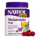 Natrol Dzieci Melatonina Gumiaki 1 mg, Melatonina dla dzieci do niespokojnego snu, 60 Raspberry- aromatyczne Gumiaki snu, 60 Day Supply