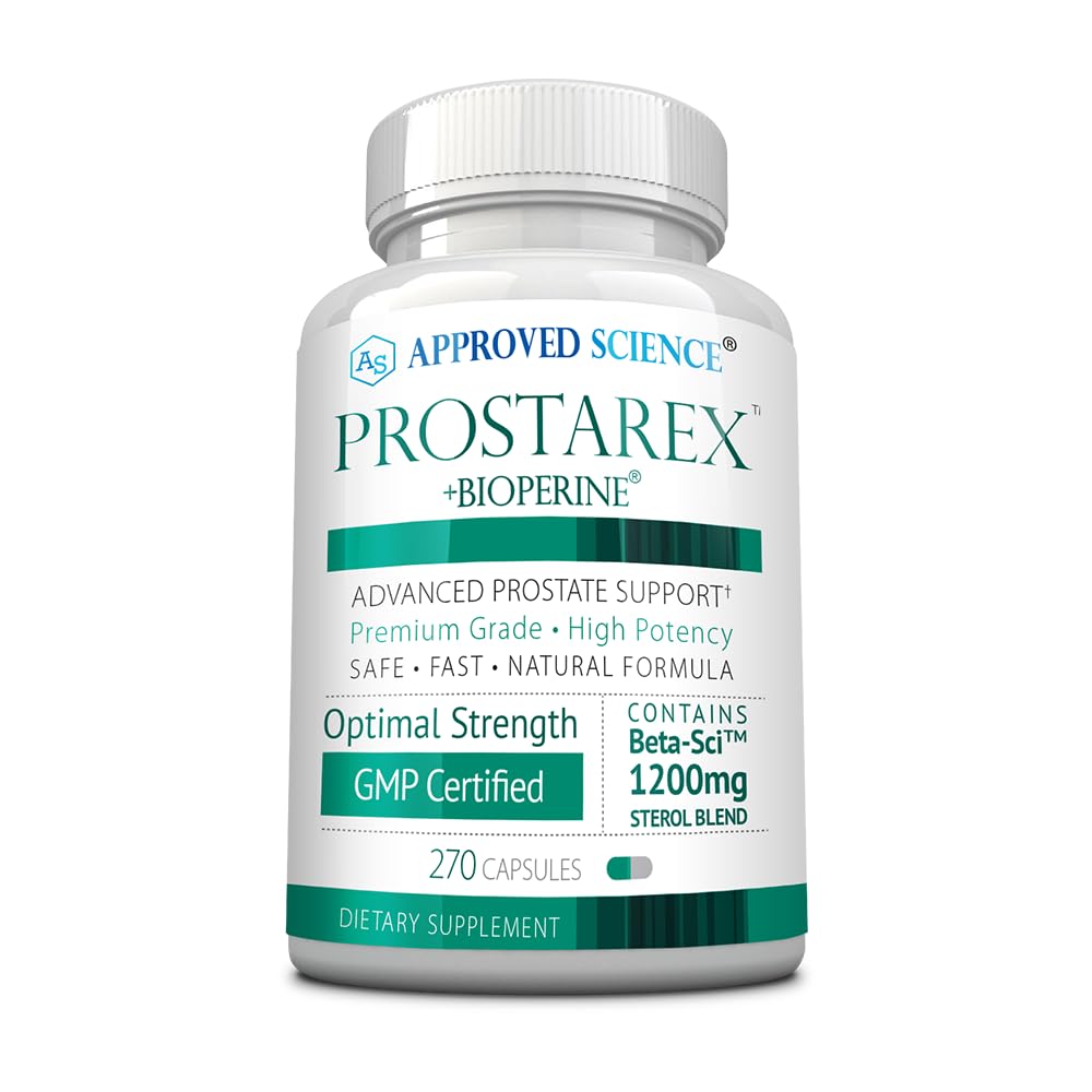 Approved Science Prostarex - Advanced Prostate Supplements for Men – Prostate, Bladder & Urinary Health Support with Saw Palmetto, Beta-Sitosterol & BioPerine – 270 Capsules (3 Month Supply)