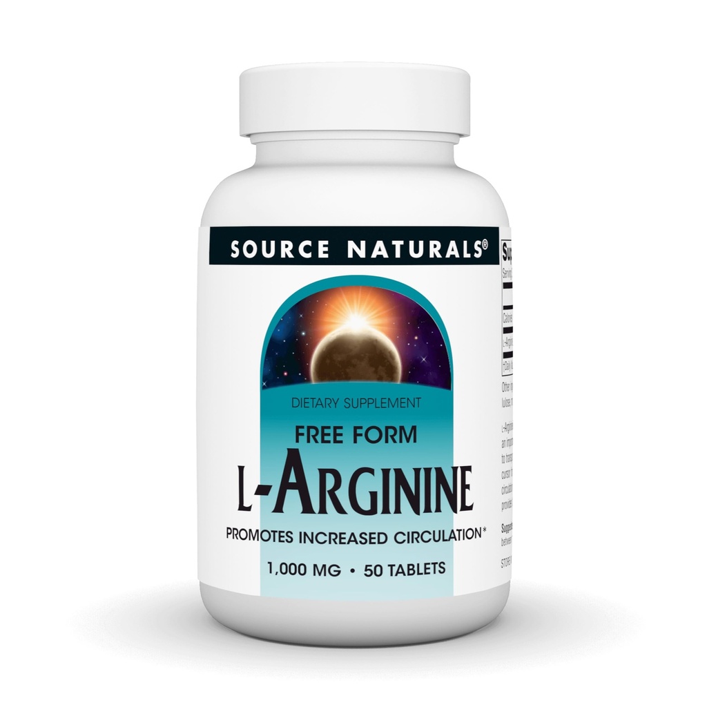 Źródło Naturals L- Argininy Promocje Zwiększenie Cykulacji * 1000 mg Wolna Forma - 50 Tabletki