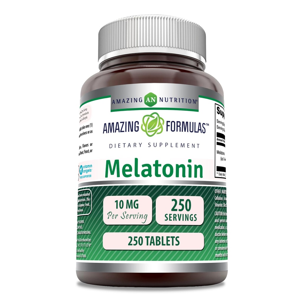 Amazing Melatonas Supplement Equipment 124; 10 Mg Per Serving Equipment 124; 250 Tablets Evidence 124; Non GMO Equipment 124; gluten Free Equipment 124; Made in USA