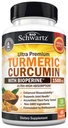 Kurkumina kurkuminowa z ekstraktem Black Pepper 1500mg - Wysoka absorpcja Ultra Pothent Turmeric Supplement z 95% Kurkuminoidami i BioPerine - Nie GMO Tumeryczne kapsułki do wspólnego wsparcia - 45 Kapsułki