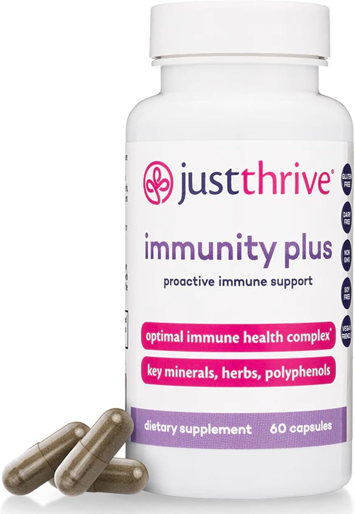 Tylko Thrive Immunity Plus - Wegan Gut Zdrowie i suplement wsparcia immunologicznego dla dzieci i dorosłych, 60 kapsułki