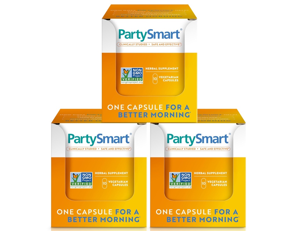 Himalaya PartySmart, 10 Kapsułki indywidualne - Połamanie alkoholu Wsparcie dla wątroby dla lepszego poranka po piciu - Roślina oparta, Wegan, Non-GMO, Gluten Free, Klinicznie badane (Pack of 3)