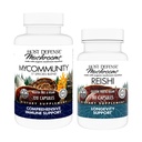 Host Defense MyCommunity Kapsułki, 120 Count & Reishi Kapsułki, 30 Count - Wsparcie zdrowia immunologicznego z 17 Gatunki Mieszanka grzybów - Wsparcie zdrowia mózgu, Pamięć i Focus *