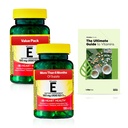 Witamina E Heart Softgels suplement diety Spring Valley, 180 mg (400 j. m.), 200 Count, 2- Pack + ekskluzywny VitaMax witamina Przewodnik (3 przedmioty)