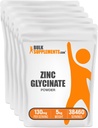 BulkSupplements.com Proszek glicynian cynku - Suplement cynku, Suplement mineralny do wsparcia immunologicznego - Bez glutenu, 130mg na porcję, 5kg (11 funtów) (opakowanie po 5 sztuk)