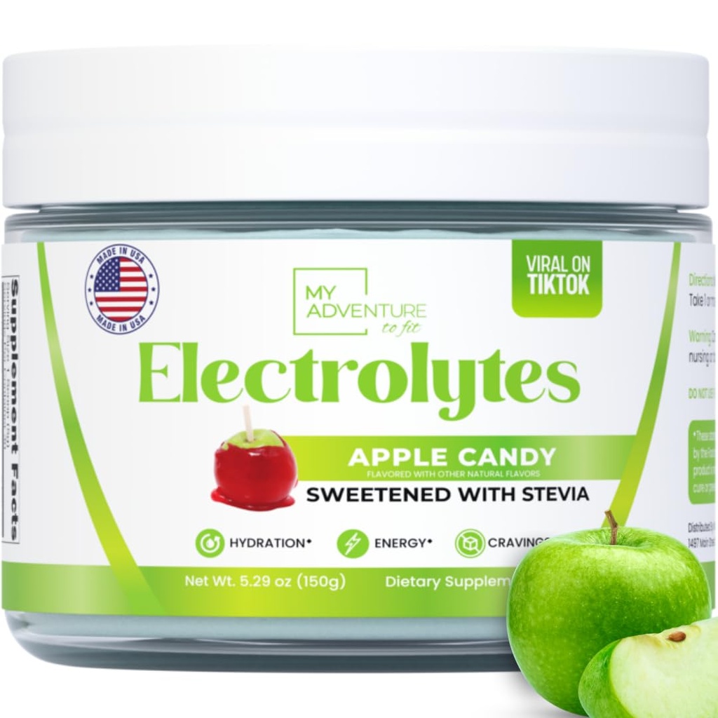 Zero Sugar - Proszek Candy Electrolytes - Odświeżająca Nawodnienie - Bezkofeinowa energia ze wszystkimi naturalnymi składnikami - Wegan, Keto i Paleo - Bezcukrowy Napoje Electrolytes Mix - z 30 Słupki