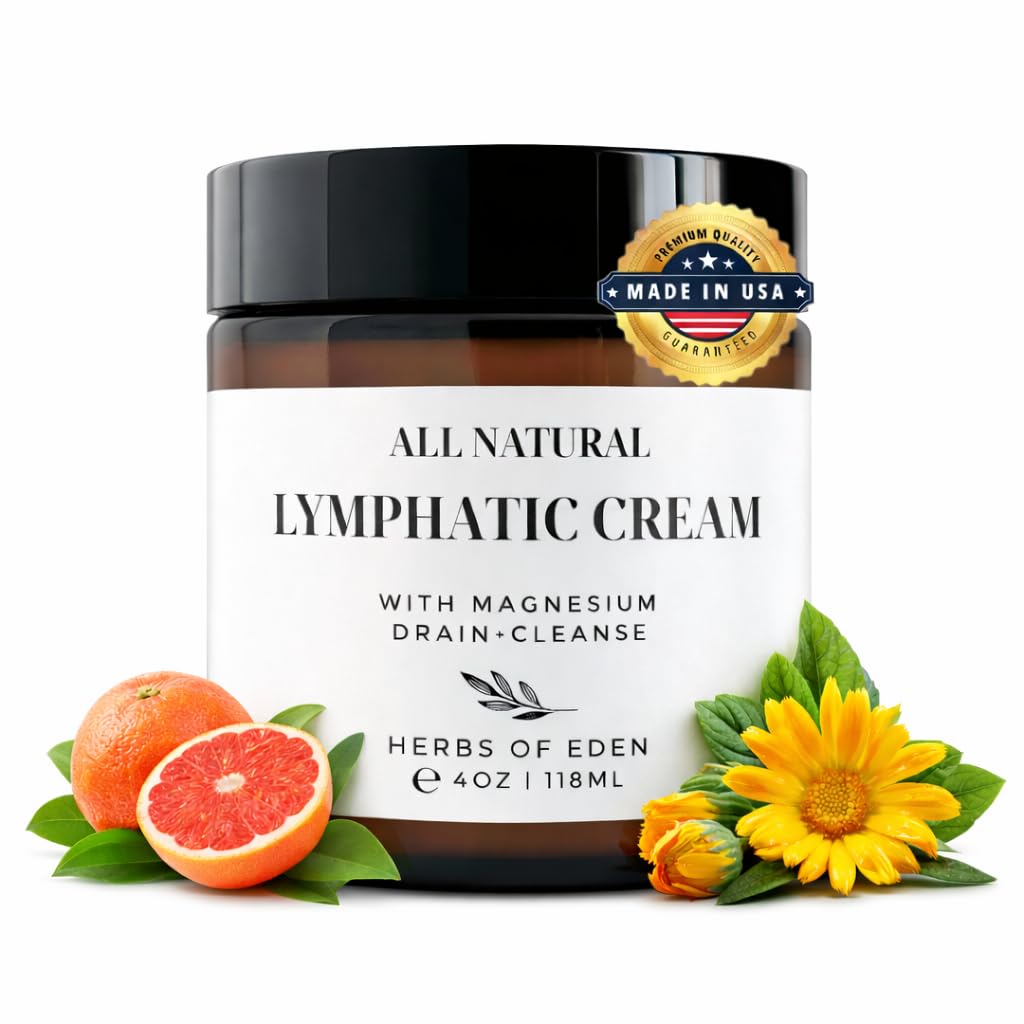 Organic Lymphatic Massage Cream with Magnesium – Natural Topical Cream | Stimulate Lymph Fluid | Family Owned, Made in USA