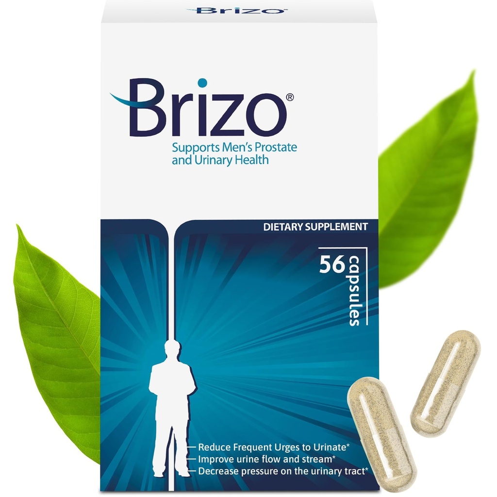 Brizo Prostate Health Supplements for Men - Kapsułki ziołowe dla Mens Urnary Health - Zmniejszenie częstego oddawania moczu - 1 miesiąc dostawy