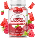 softbear Gummie jednowodzian dla mężczyzn Kobiety, Wegańskie Suplement kreatury 5000mg Gummie Creature HCL Pre Workout dla mięśni Builder Siła Malina Flavor 60 Hrabia