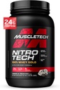 Proszek z serwatki MuscleTech, Proszek z serwatki NitroTech, Proszek z serwatki, Proszek z serwatki, Proszek z serwatki, Proszek z serwatki dla kobiet i mężczyzn, Ciasteczka i Śmietana, 2 lb (28 Serwatek) - opakowanie może się różnić