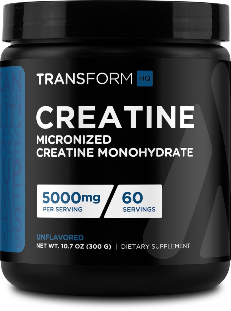 TransformHQ Kreatywny jednowodny proszek (60 Serwowanie) Unflavored - 5000mg Na Podawanie