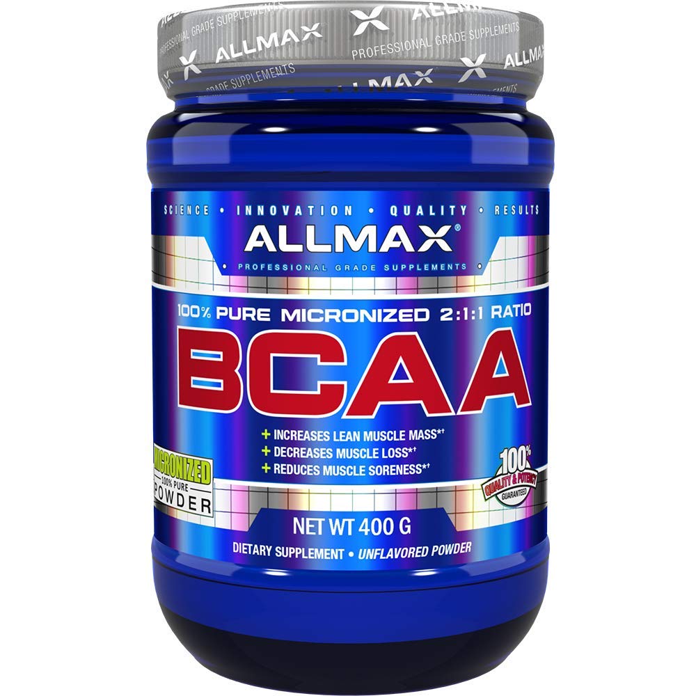ALLMAX Essentials BCAA, Unflavored - 400 g Instantised 2: 1: 1 Proszek - Pomaga zwiększyć masę mięśniową i zmniejszyć bolesność - Gluten & Soy Free - 80 Służenie